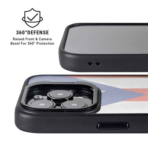 Puerto Rico Flag Distressed iPhone 14 Pro Kickstand Case